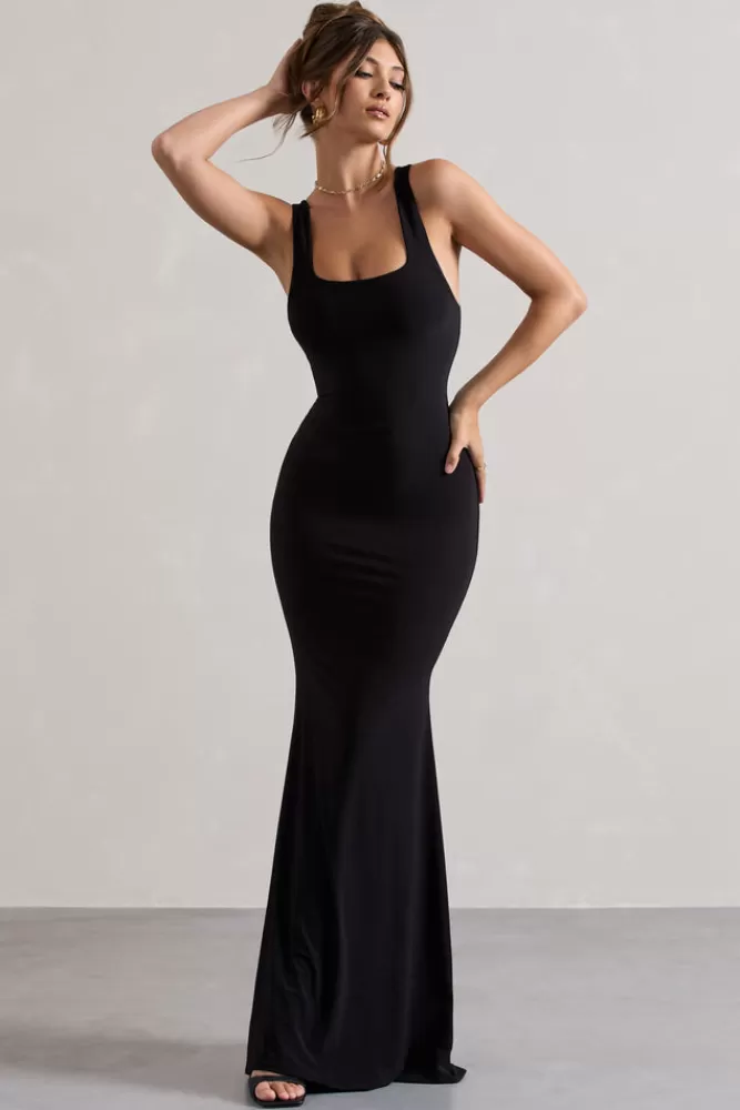 Club L London Mahina | Square-Neck Maxi Dress BLACK Fashion